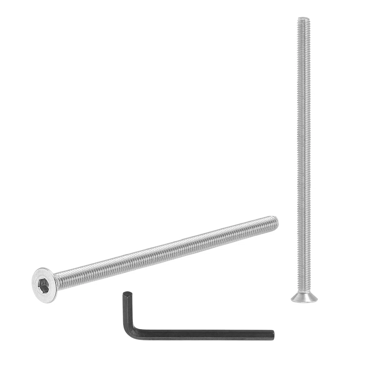 PATIKIL Viti a brugola a testa svasata M3 x 60 mm, 10 pezzi, in acciaio inox 304, esagonali a testa svasata per mobili, tavoli, macchine, argento