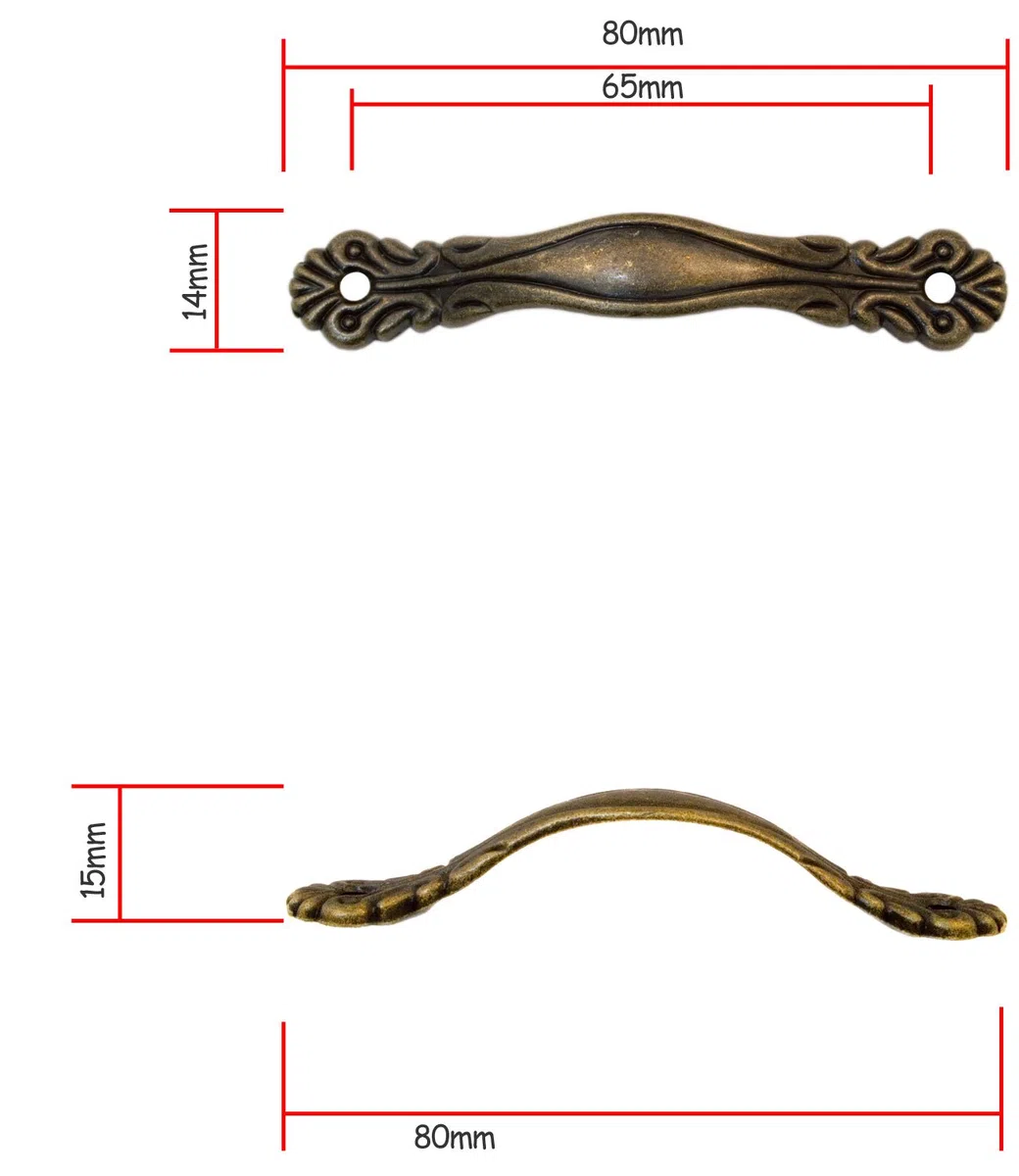 Fuxxer - 2x maniglie per cassetti, design bronzo antico, per cassettiere ante buffets comò in stile vintage rustico retrò, 80 x 14 mm
