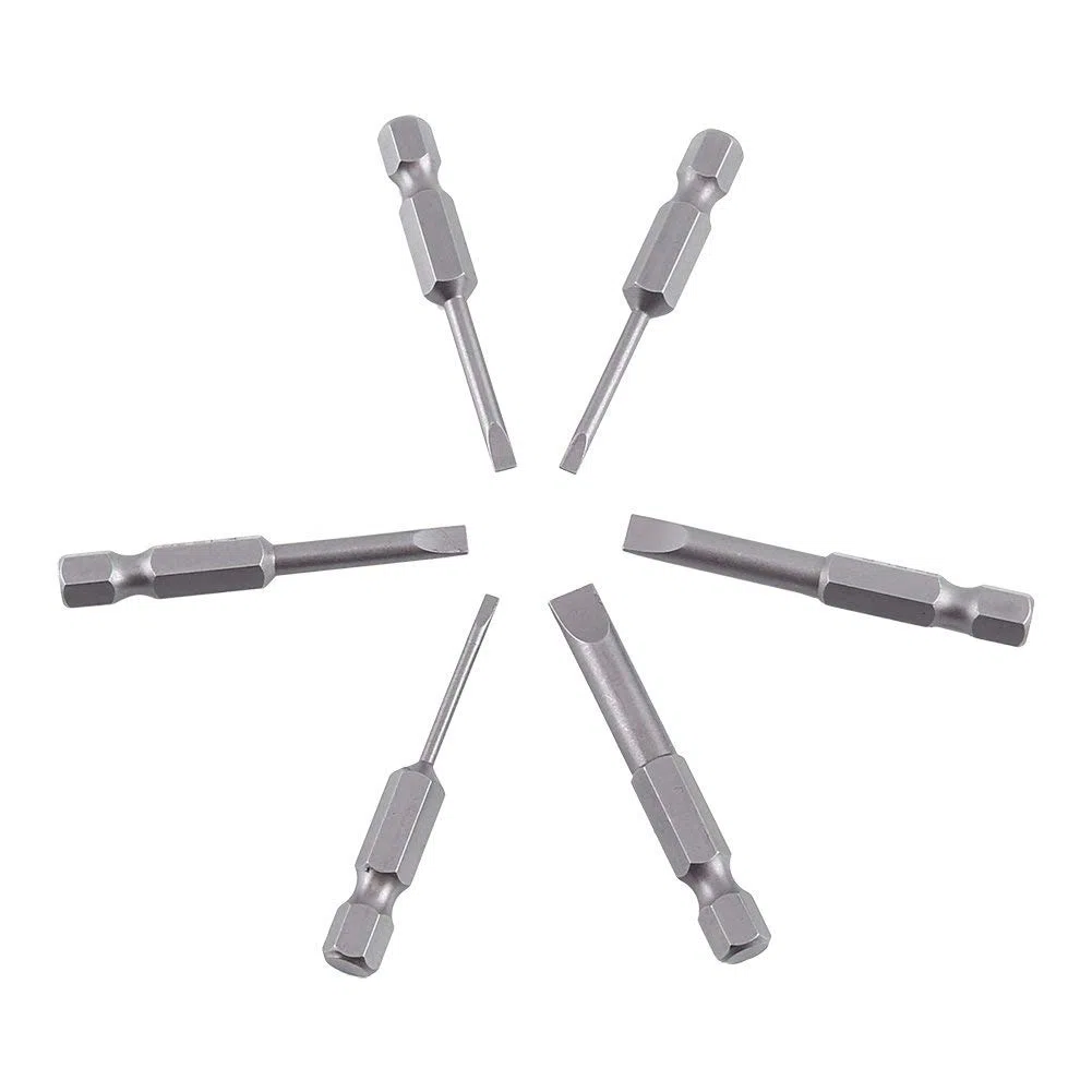 6 Pz 50mm Punte per Cacciavite con Intaglio Codolo Esagonale S2 Lega Testa Piatta Punta Magnetica