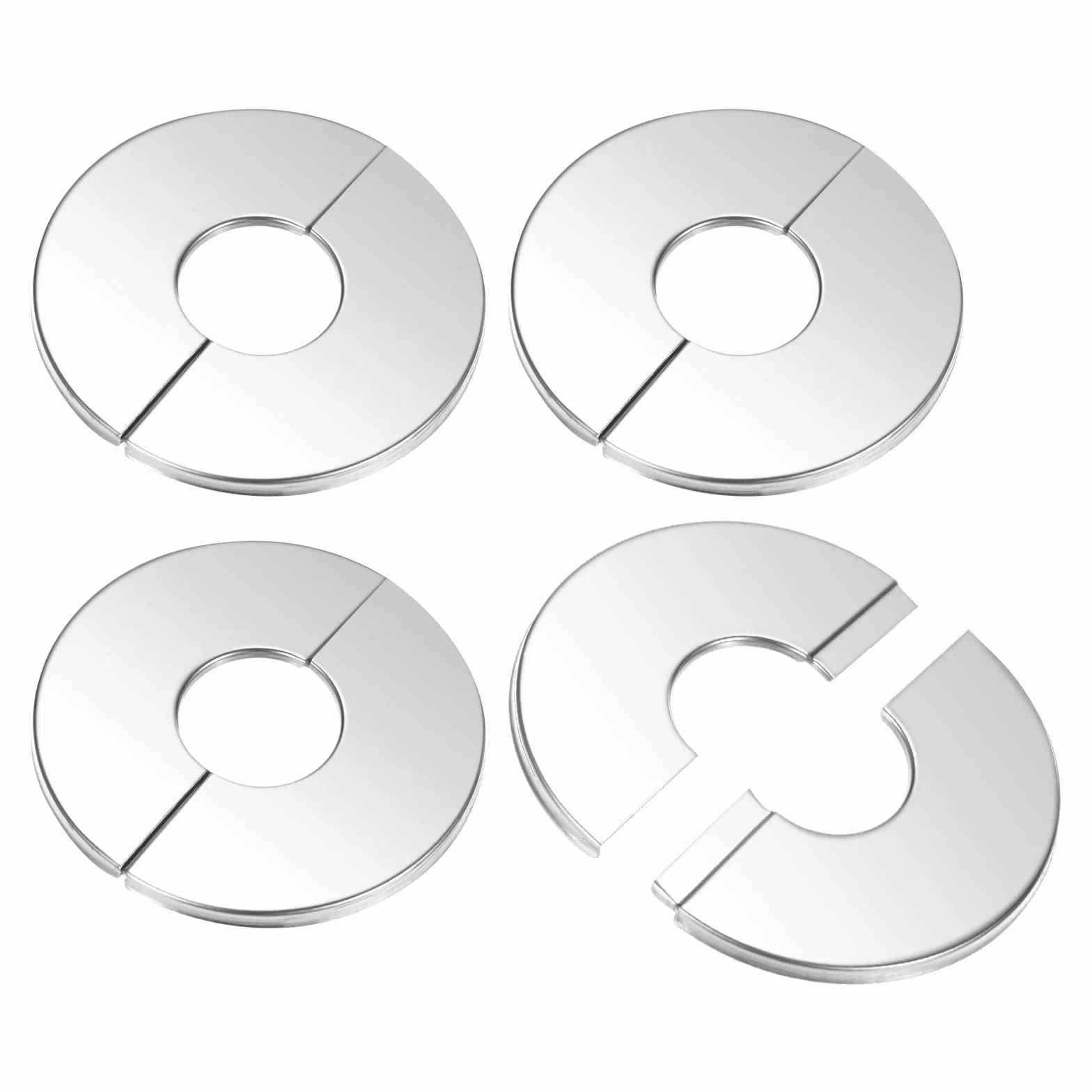 M METERXITY 4-Pack Flangia Divisa Da Parete, Per Tubo Con Diametro Esterno 0.9 Pollici/22mm 304 Acciaio Inossidabile Piastra Di Copertura Rotonda Autoadesiva Per Tubi Dell'Acqua/Rubinetto