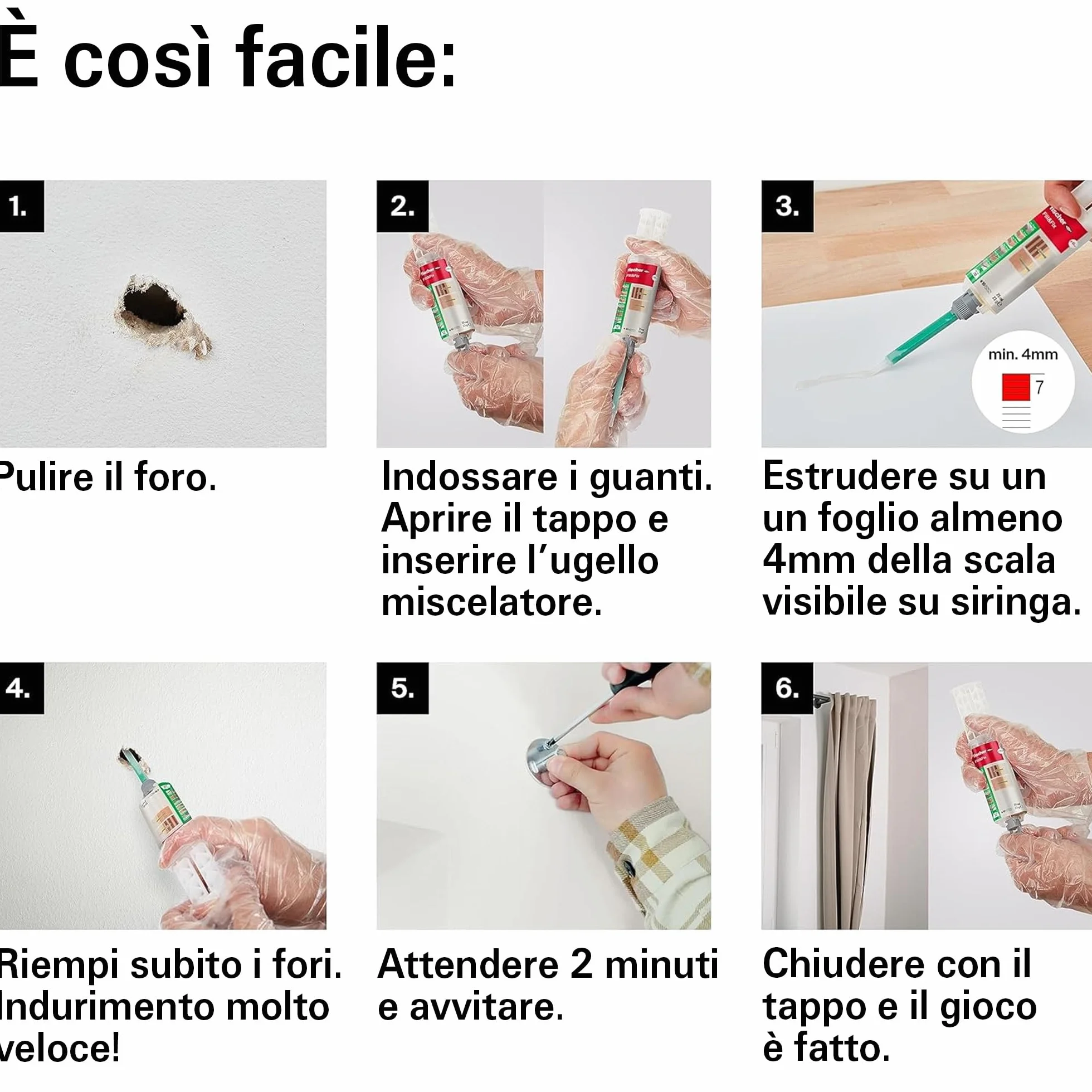 Fischer Fill and Fix Riparazione Fori Tasselli Resina Bicomponente 51098