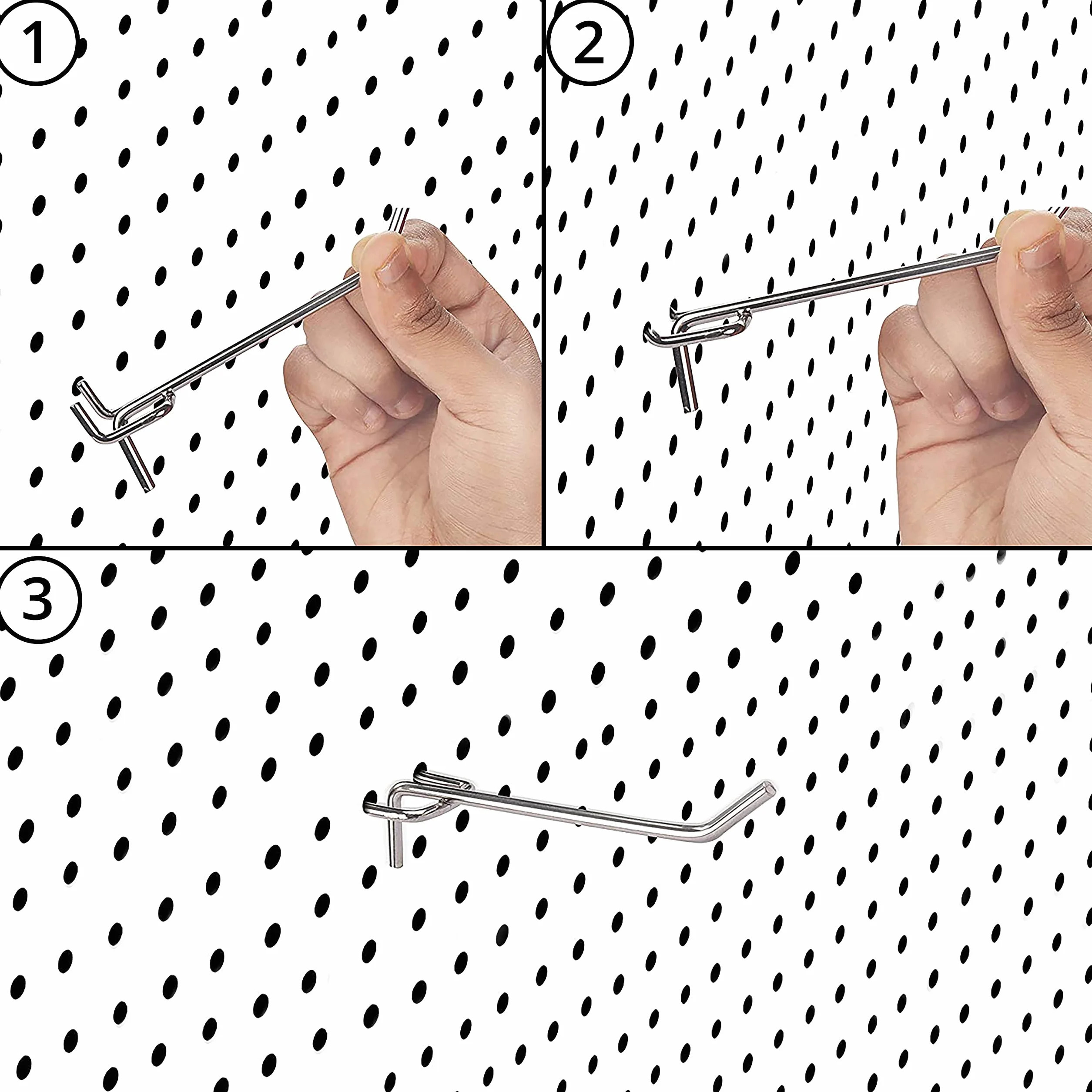 Belle Vous 50pz Ganci Pannello Portautensili in Acciaio - 10,5 cm - Ganci per Pannello Forato Portautensili per Resistenti - Ganci Porta Attrezzi Banco da Lavoro Officina, Garage e Scaffali Negozi