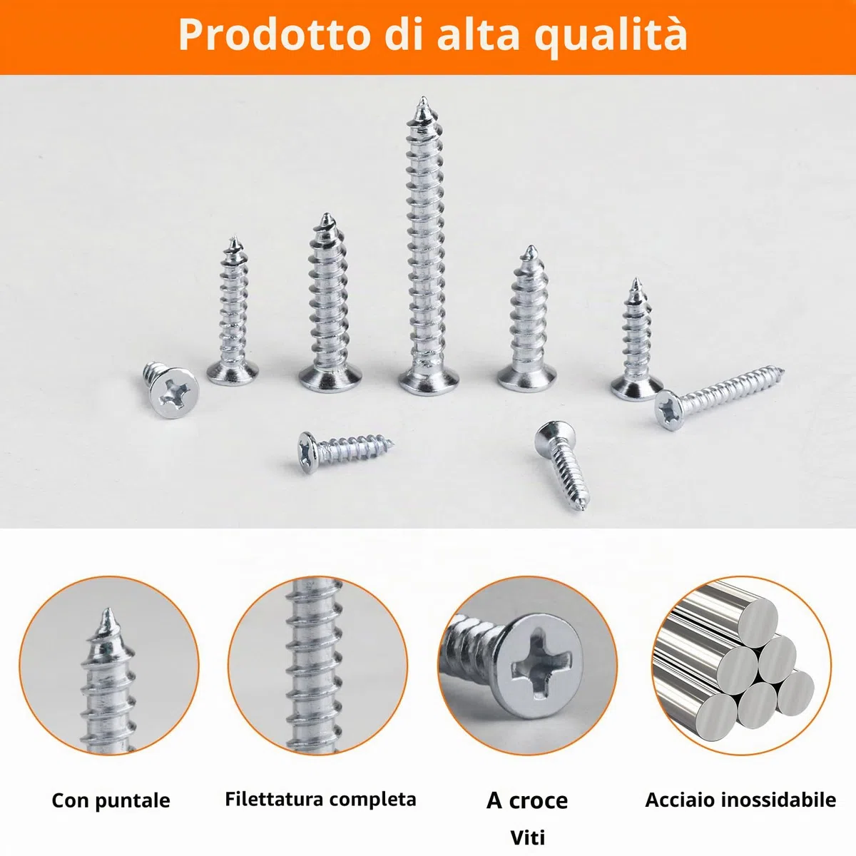 400 Pz M3 M4 M5 Viti Autofilettanti per Legno, Viti a Testa Piatta a Testa a Croce per Lamiera, Viti per Legno a Testa Svasata Croce Assortimento Kit, Set Viti in acciaio INOX