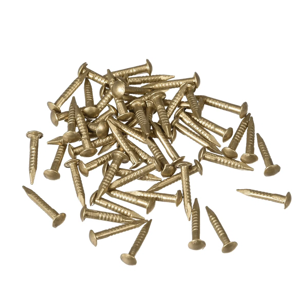 QUARKZMAN Chiodini in Ottone Piccoli 1.2x8mm per Decorazioni Fai da Te Immagini Decorative Scatole in Legno Accessori per la Casa 50pz