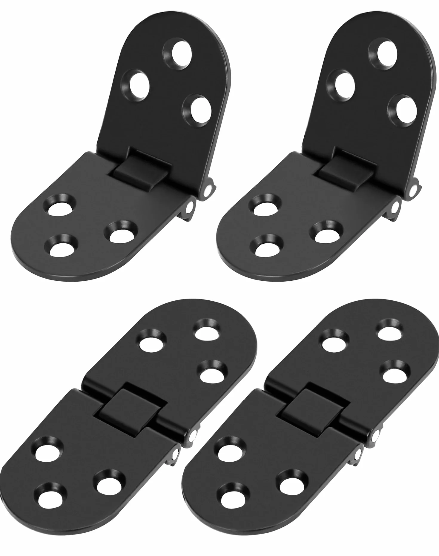 QWORK® Confezione da 4 Cerniere Mobili a 180 Gradi - Lega di Zinco Nero - per Tavolo Pieghevoli e Armadio