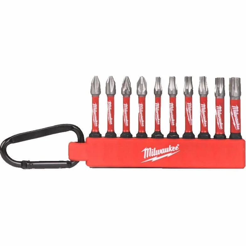 Milwaukee - Shockwave Impact Duty cacciavite Bit Moschettone Set 10 pezzi, confezione assortita