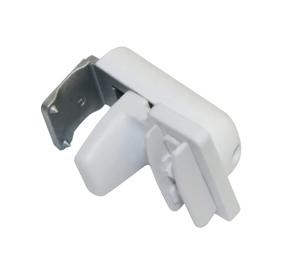 Wohnidee Supporto a Incastro per Tenda Plissettata, 4 Pezzi, Montaggio Senza Viti né Trapano, Bianco, Metallo/Plastica, Estensione 5-25 mm