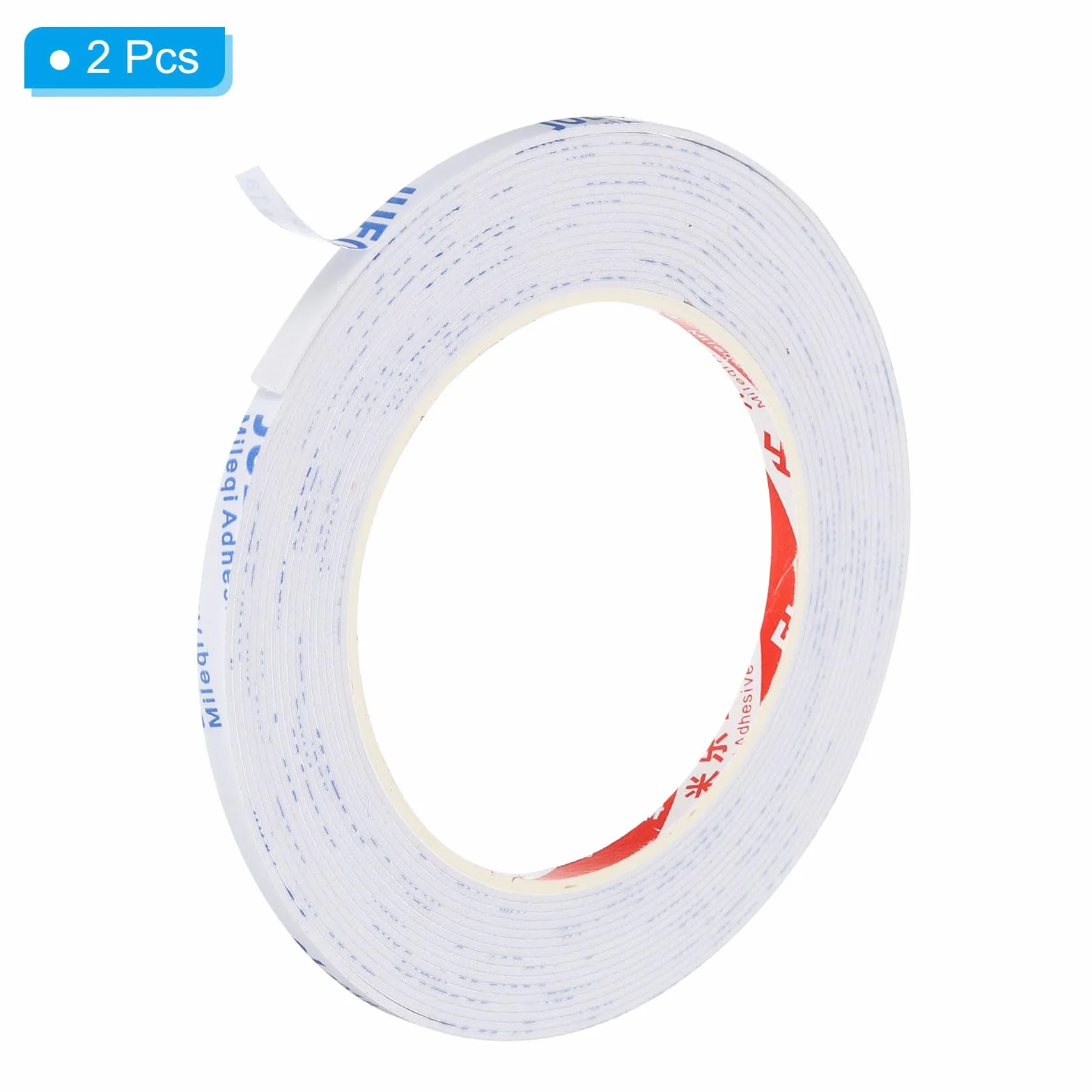 PATIKIL 5m/16.4ft Sigillatura Schiuma Nastro, 2Pz 5mm Largo 1mm Spesso Singolo Paraspifferi Gommapiuma Guarnizione Porta Striscia per Mobili per Isolamento Tubi Finestre, Bianco
