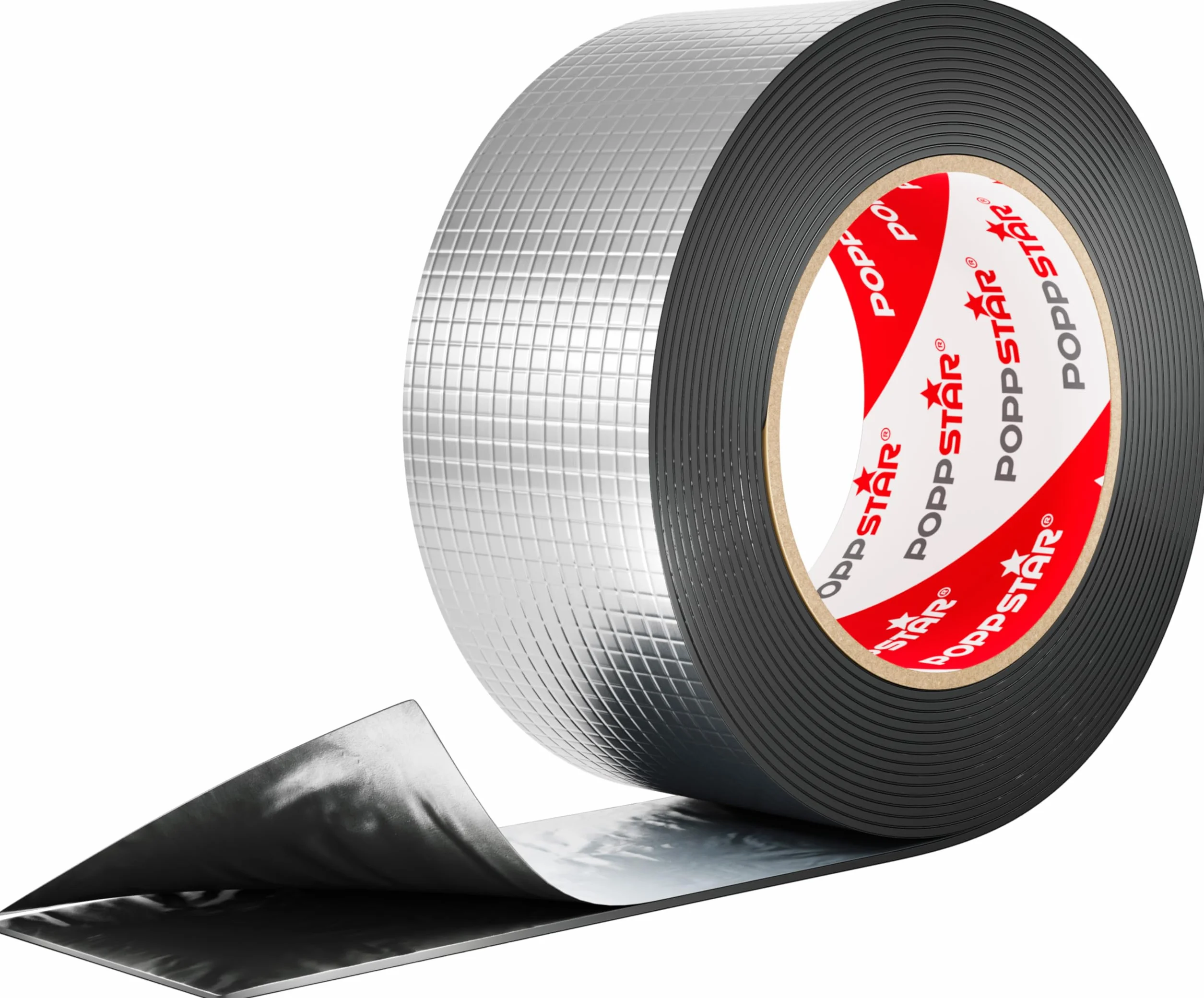 POPPSTAR Nastro alluminio adesivo per riparazione (5 m x 50 mm x 1,5 mm) Nastro butilico con pellicola di alluminio impermeabile