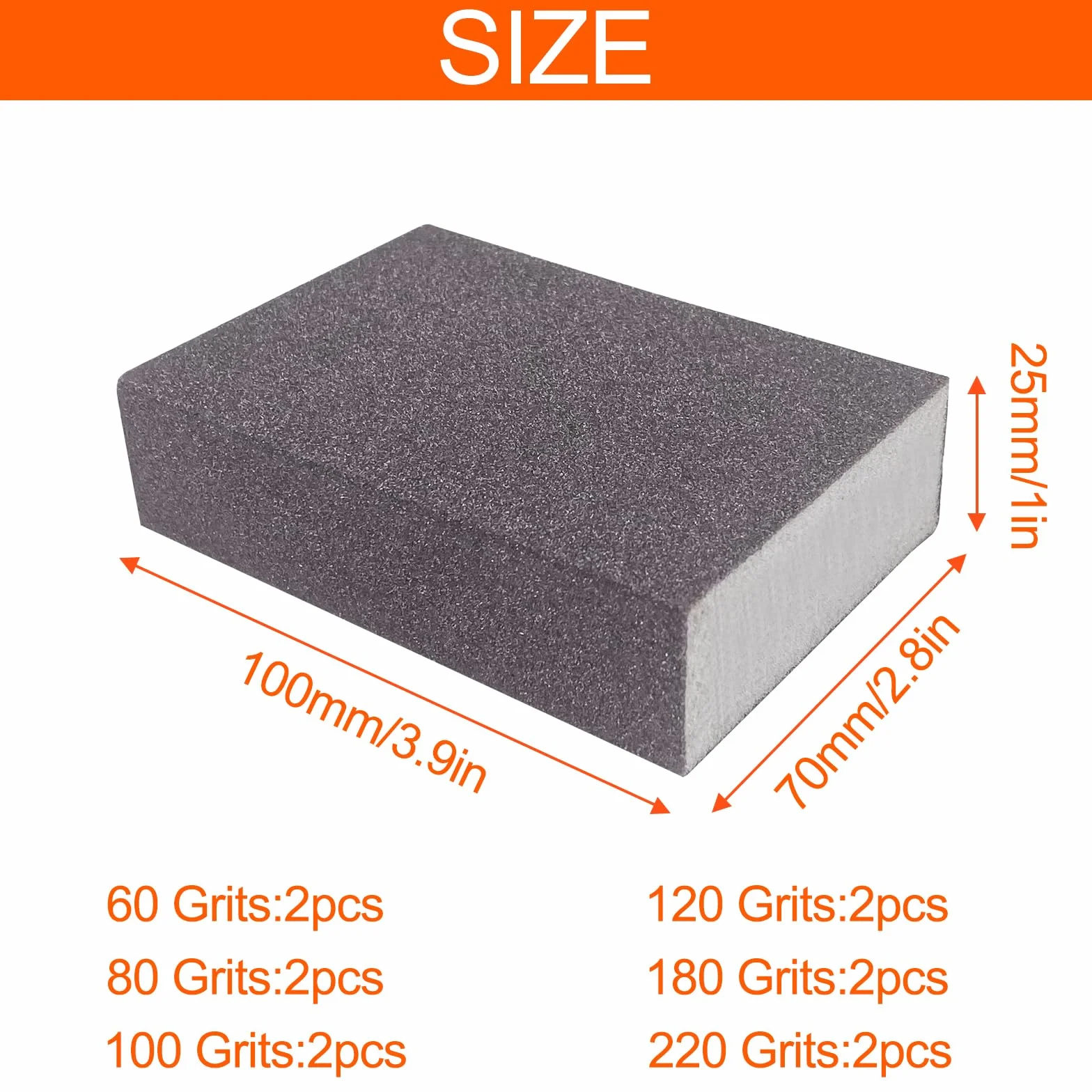 Brevanza Quattro Lati Spugna Abrasiva, Accessorio Manuale Spugne Carta Vetrata per Levigatura Pavimenti e Plastica, Spugnette Abrasive Blocco Fine Metalli, Set di Blocchi Abrasivi per Legno Cucina