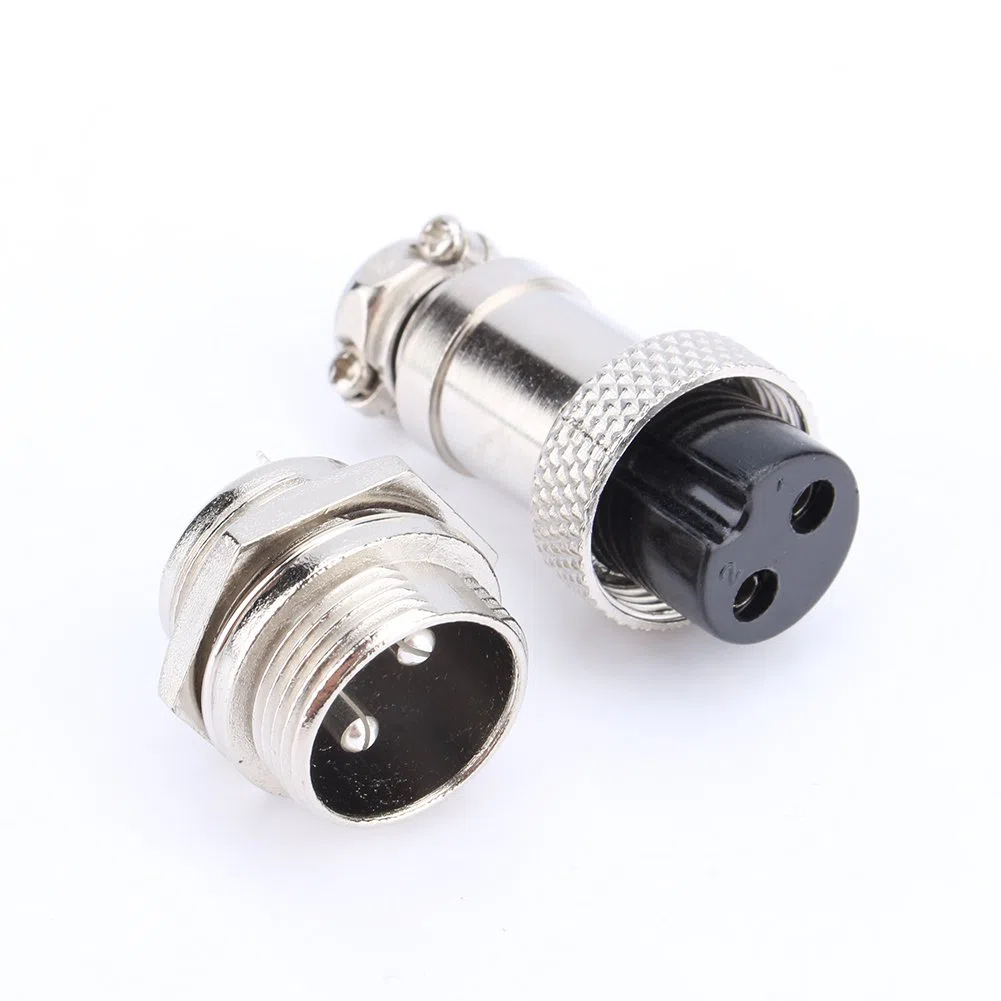 Set Connettore Aviazione Spina 2 Pin GX16 Connettore del Cavo di Aviazione Metallo a Vite Maschio, Connettore 2 pin Maschio Femmina
