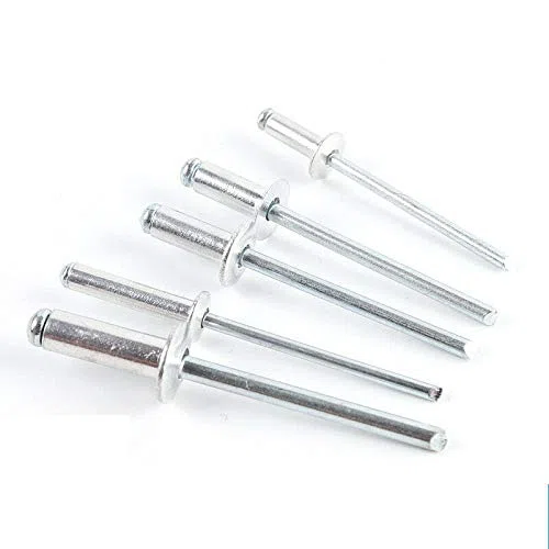 Rivetti SUPERTOOL - Rivetti in alluminio a flangia grande, 2,4/3,2/4/4,8 mm, confezione da 50 (4 x 20 mm)