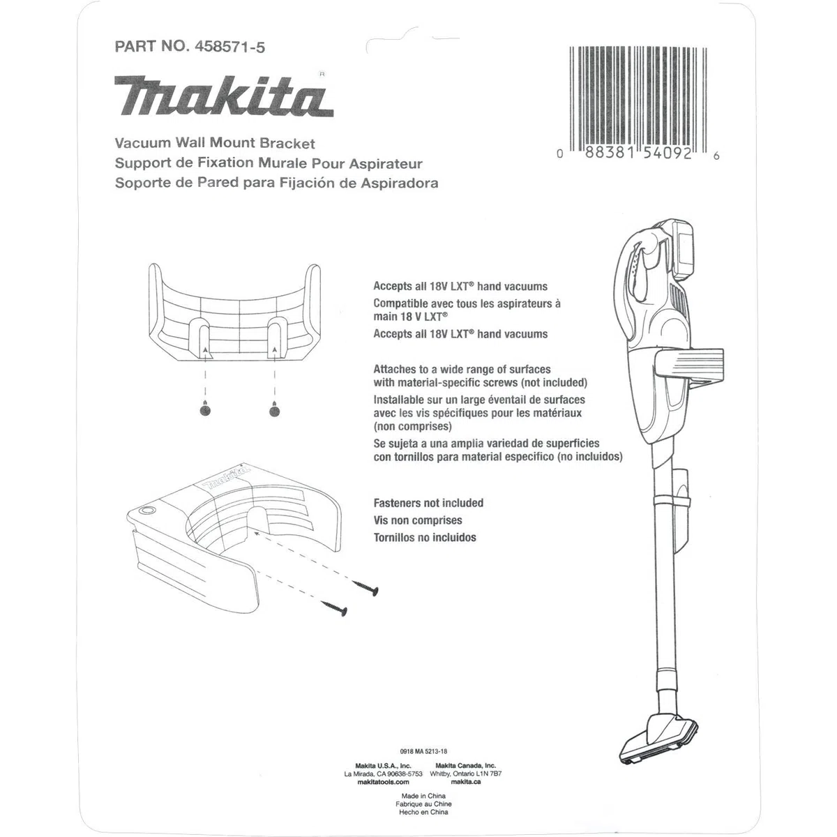 Makita 458571-5 Ophangbeugel stofzuiger