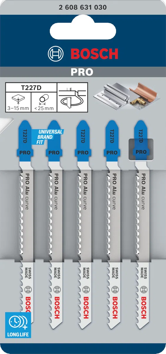 Bosch Professional 5x Lame per seghetto alternativo T 227 D Special for Alu (per Alluminio, accessorio Seghetto alternativo)
