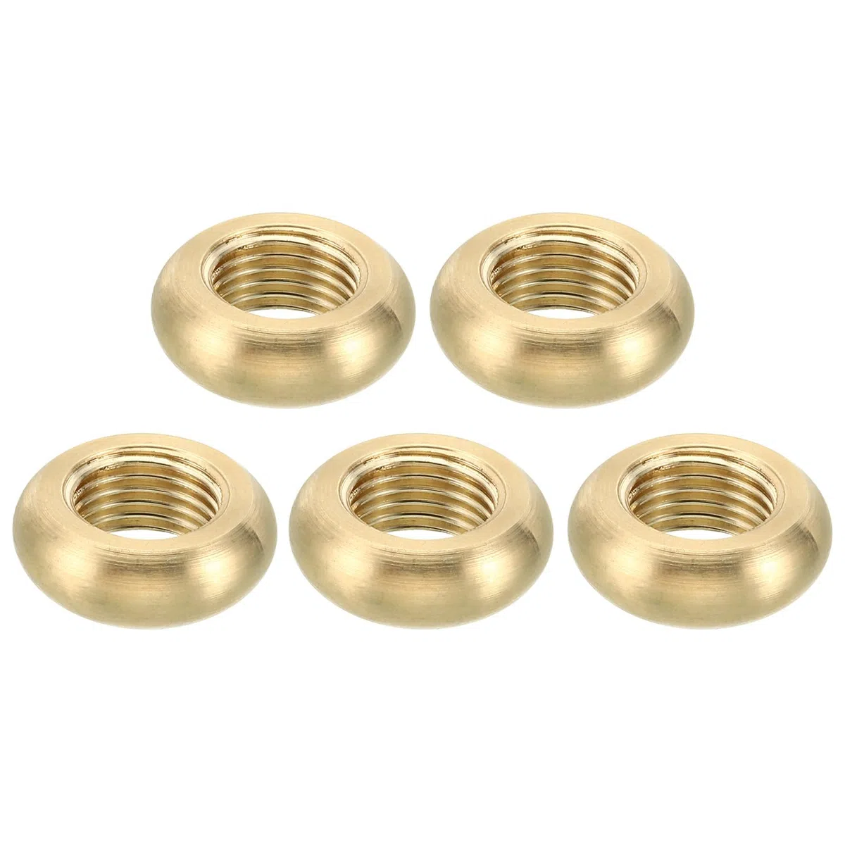 PATIKIL M10x1 Rotondo Controdado 5 Pacco Solido Ottone Bordo Piatto Dado Sottile Vite Blocco Dado per Mobili Lampada Luce 16.5mmx6mm