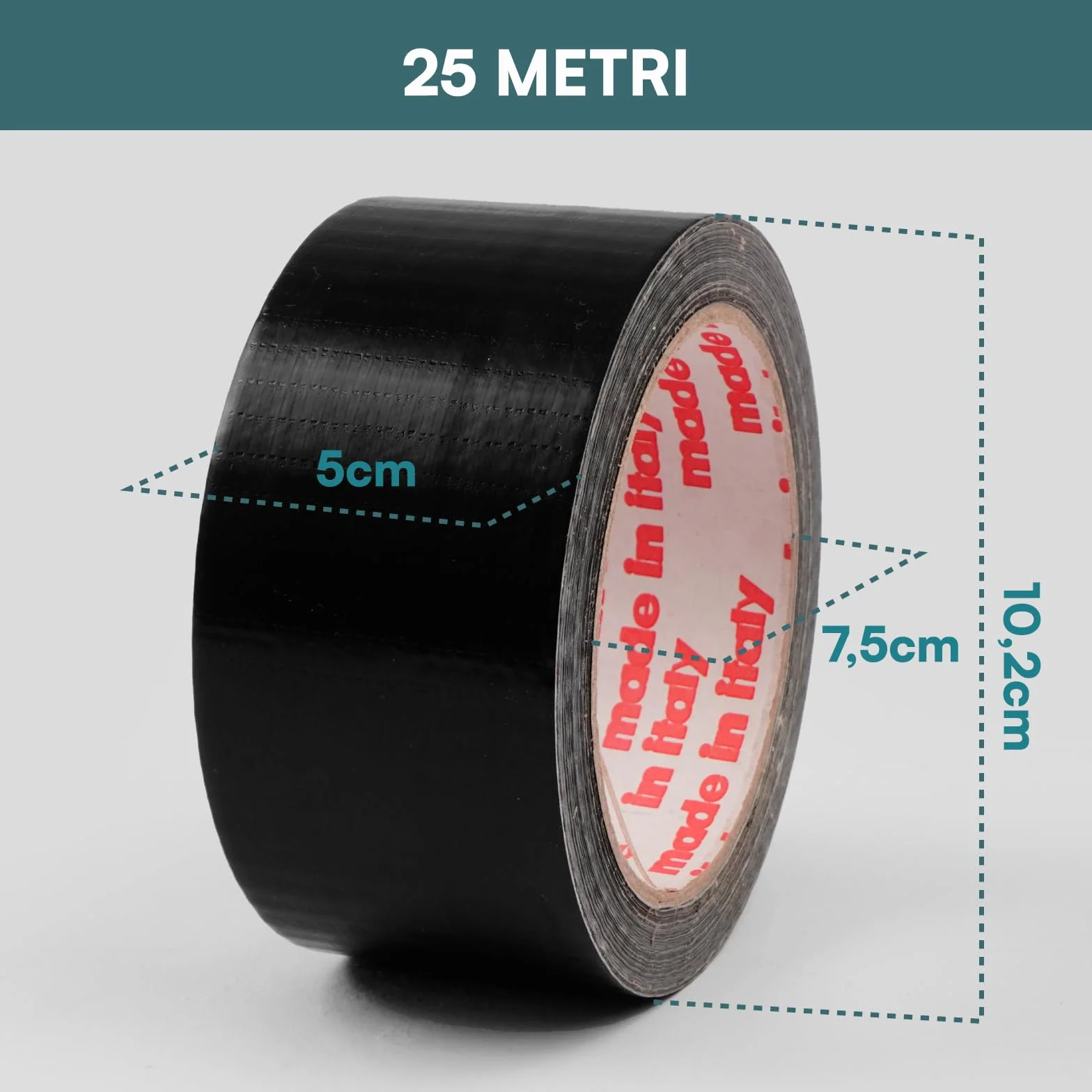 Nastro Adesivo Telato Americano 50mm x 25m Nero Impermeabile Isolante 2 Rotoli
