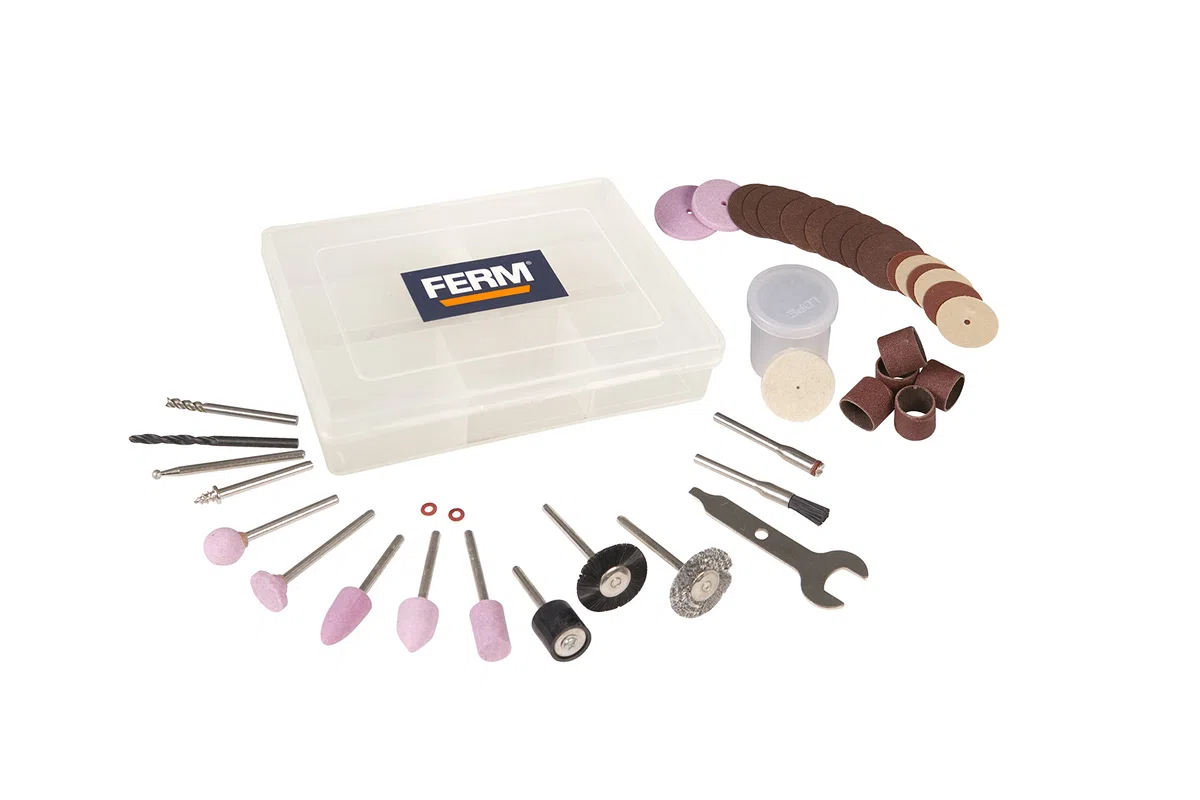 FERM Set di accessori 40 pezzi - per mini trapano smerigliatrice