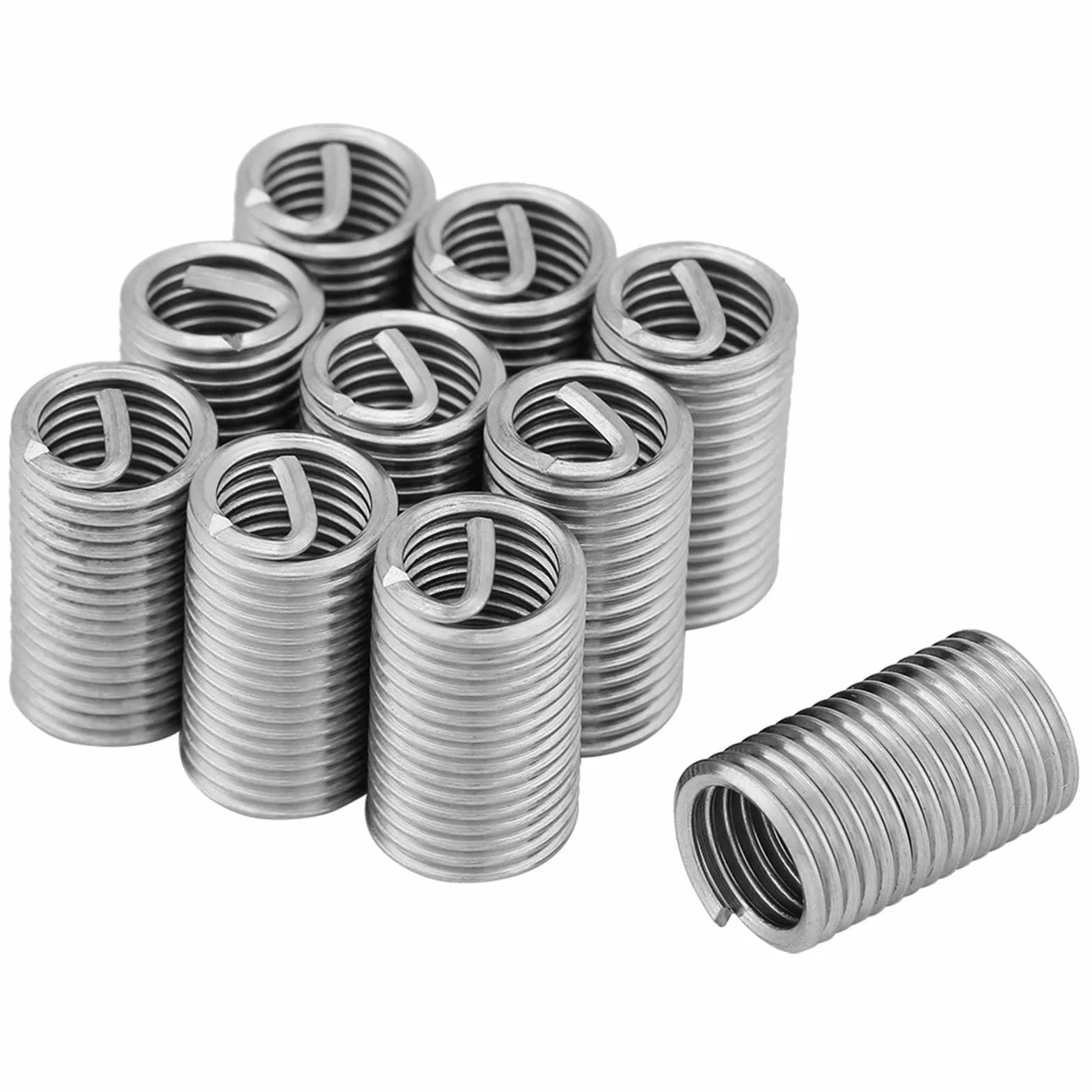 Helicoil M10X1.25X3D M8 X 1.25 Helicoil Acciaio Inossidabile 10 Pezzi 304 Acciaio Inossidabile Filo Manicotto Vite Inserti Filettatura Kit Riparazione M8X1.25X3D