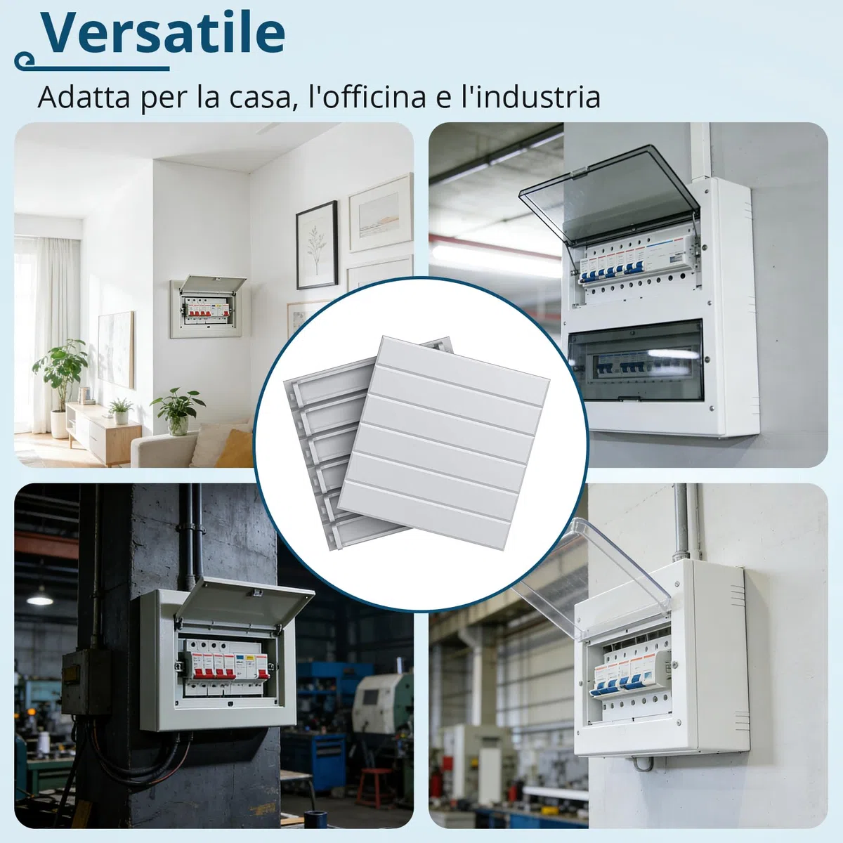 Set di 8PZ Strisce di Copertura 3 Moduli per Quadro Elettrico, Coprimoduli per Guida DIN con Fissaggio a Scatto, Pannelli di Copertura per Guida DIN Anti-Polvere, Flessibile Espandibile