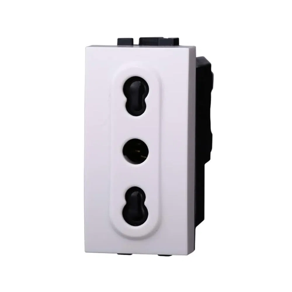 Presa Bipasso 2P+T 10/16A 250V, Compatibile con Bticino Living Light, Set da 4 Pezzi, Bianco