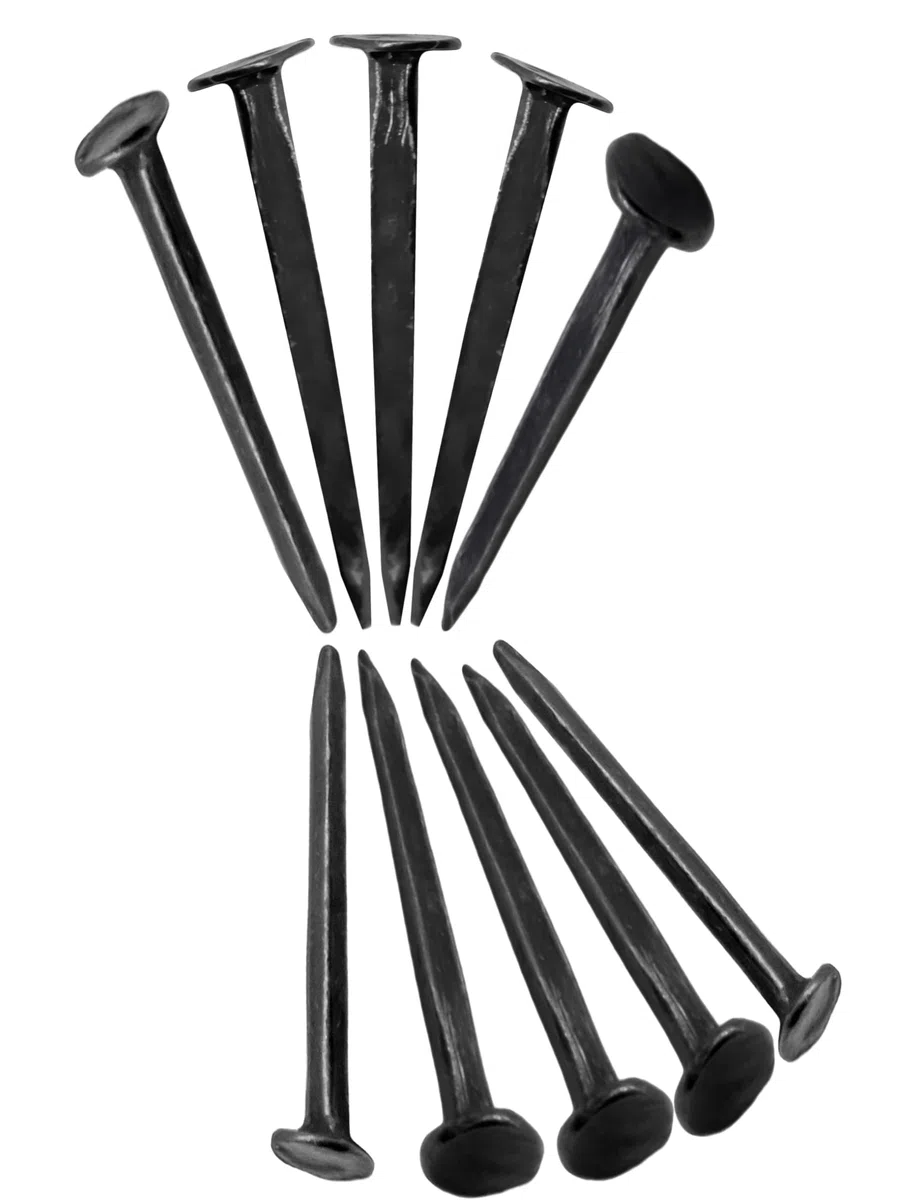 FUXXER 200 unghie decorative in ferro antico, 25 x 1,5 mm, effetto medievale, colore nero